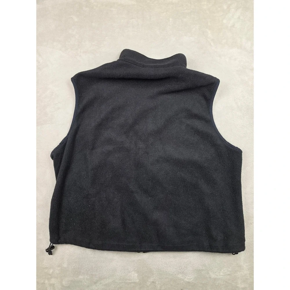 Woolrich Fleece Vest Men XL Black Polartec Full Zip Sleeveless Jacket Fits Short
